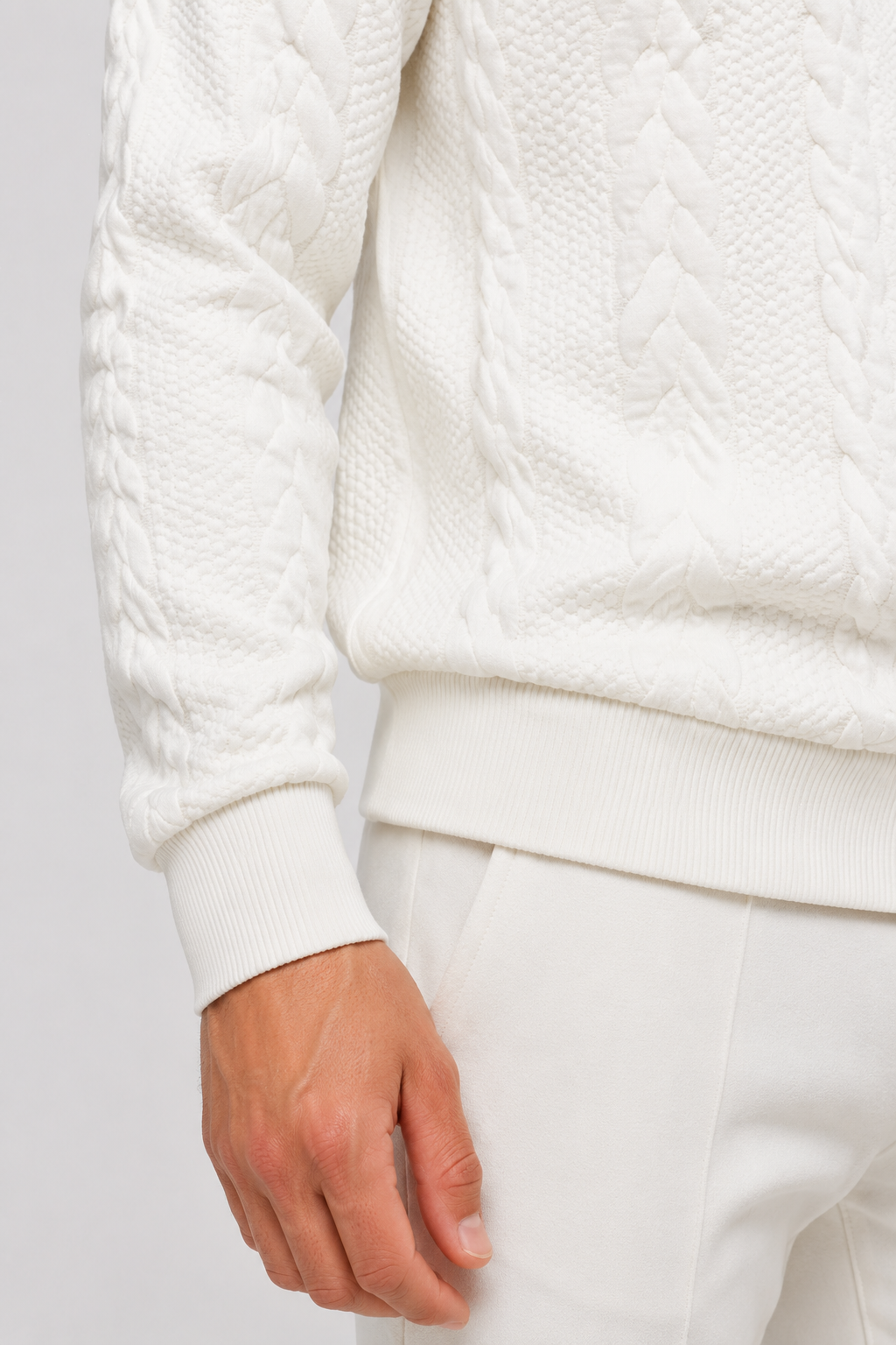 Eluneth | Pull en maille à col montant demi-zippé pour homme