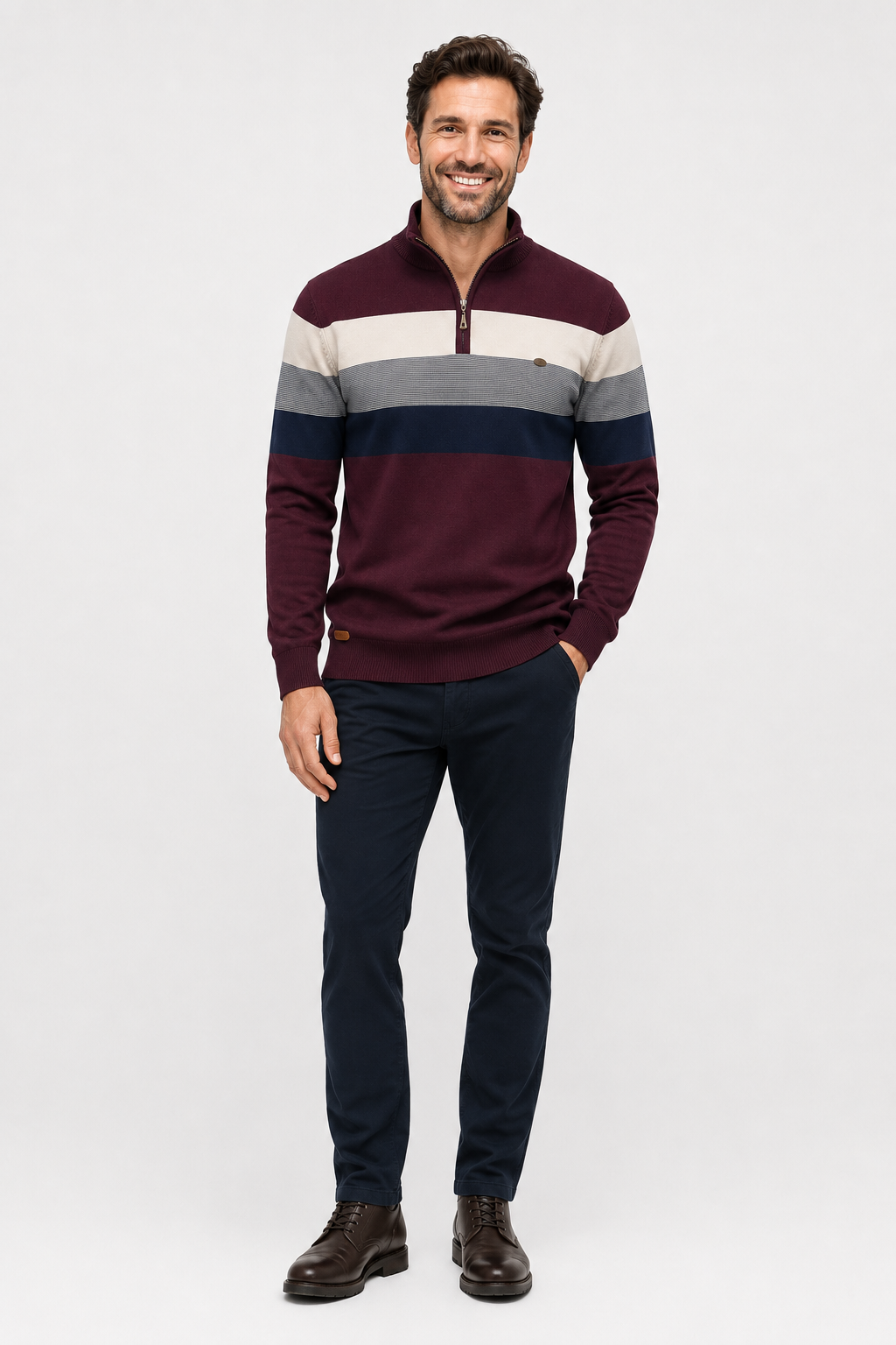 Eluneth | Pull épais en maille à col montant pour Homme