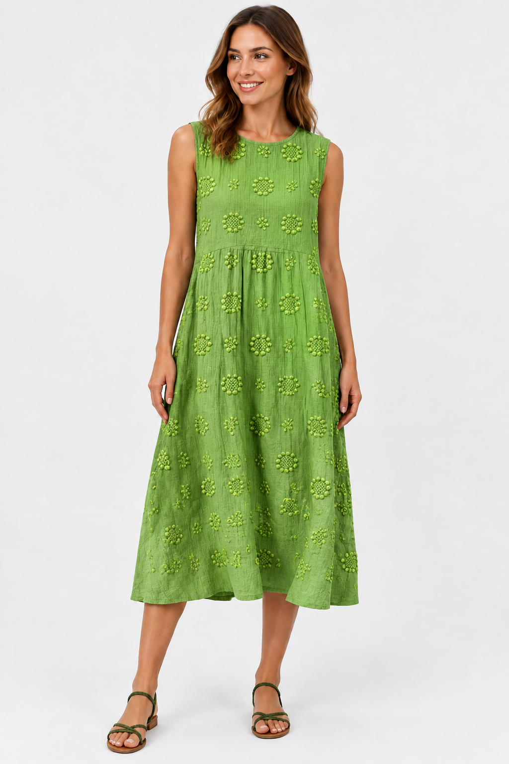 Eluneth | Robe Femme en Lin Fluide Imprimée