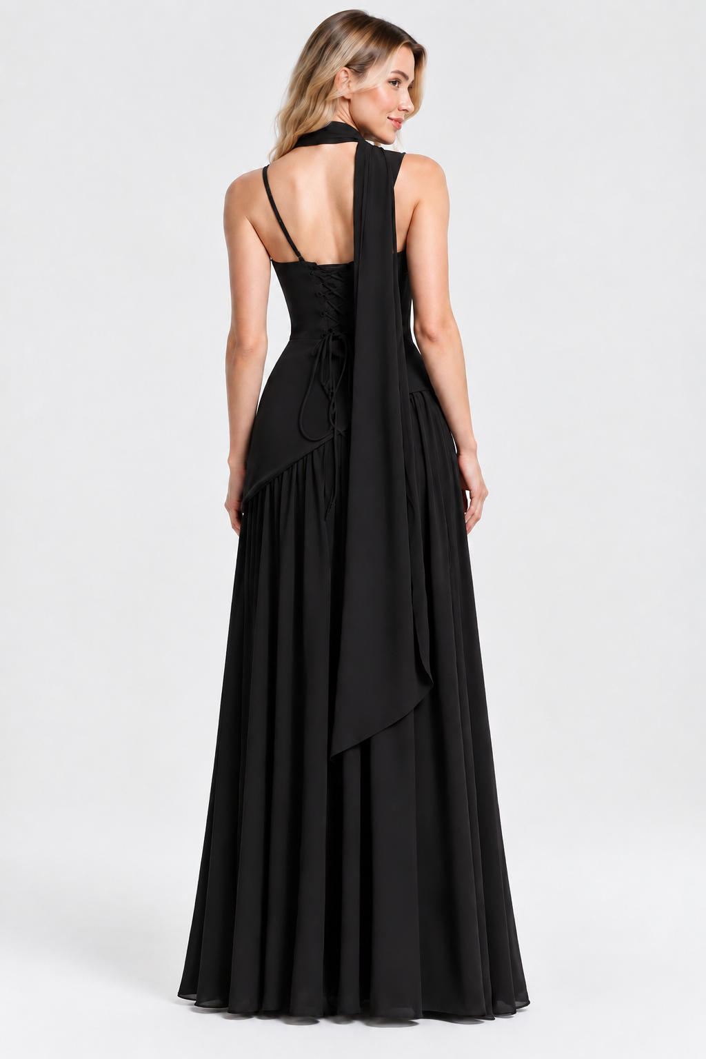 Eluneth | Robe Longue Femme Satinée Drapée