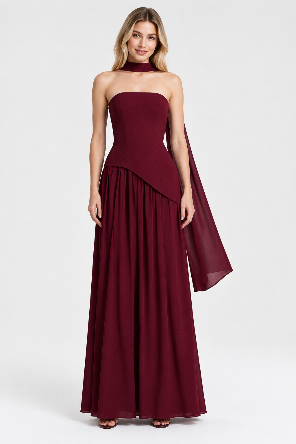 Eluneth | Robe Longue Femme Satinée Drapée