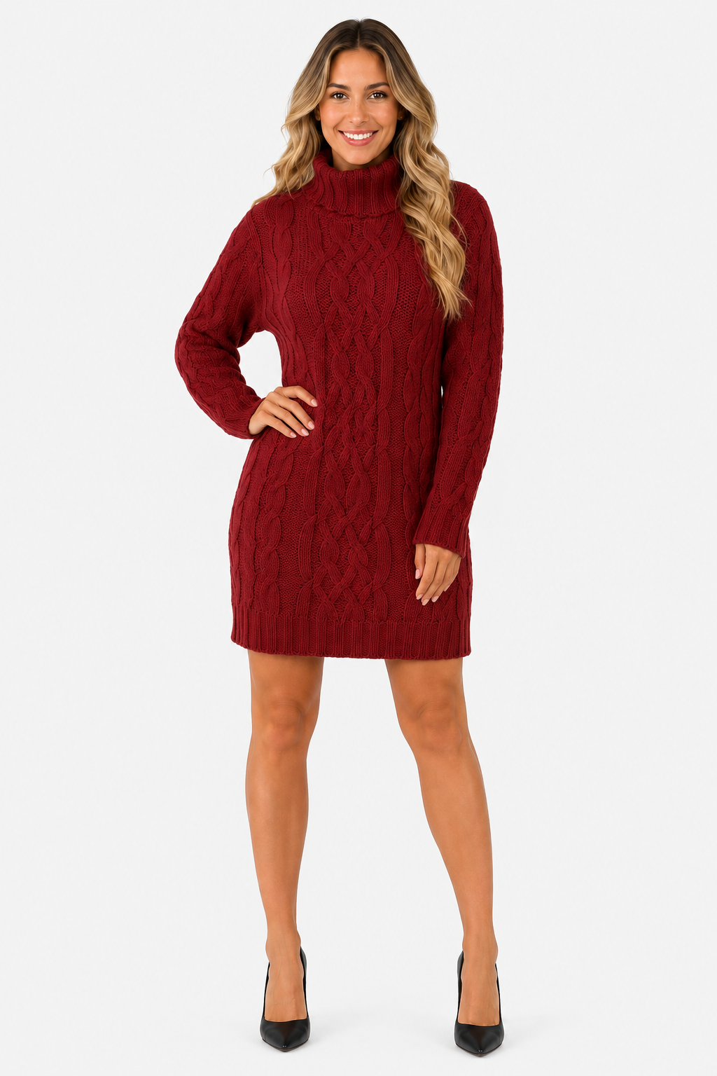 Eluneth | Robe Pull Femme à Col Roulé