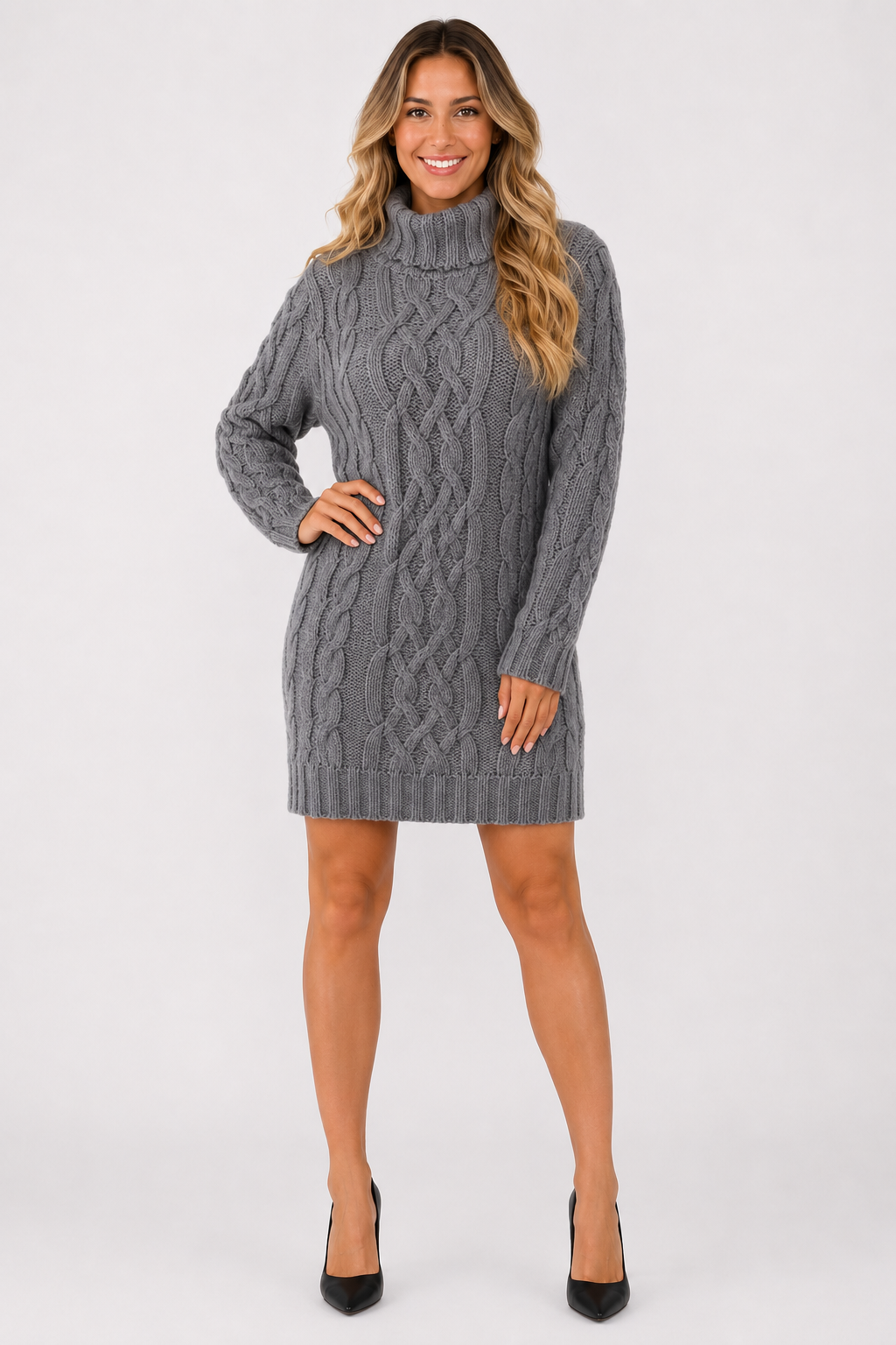 Eluneth | Robe Pull Femme à Col Roulé