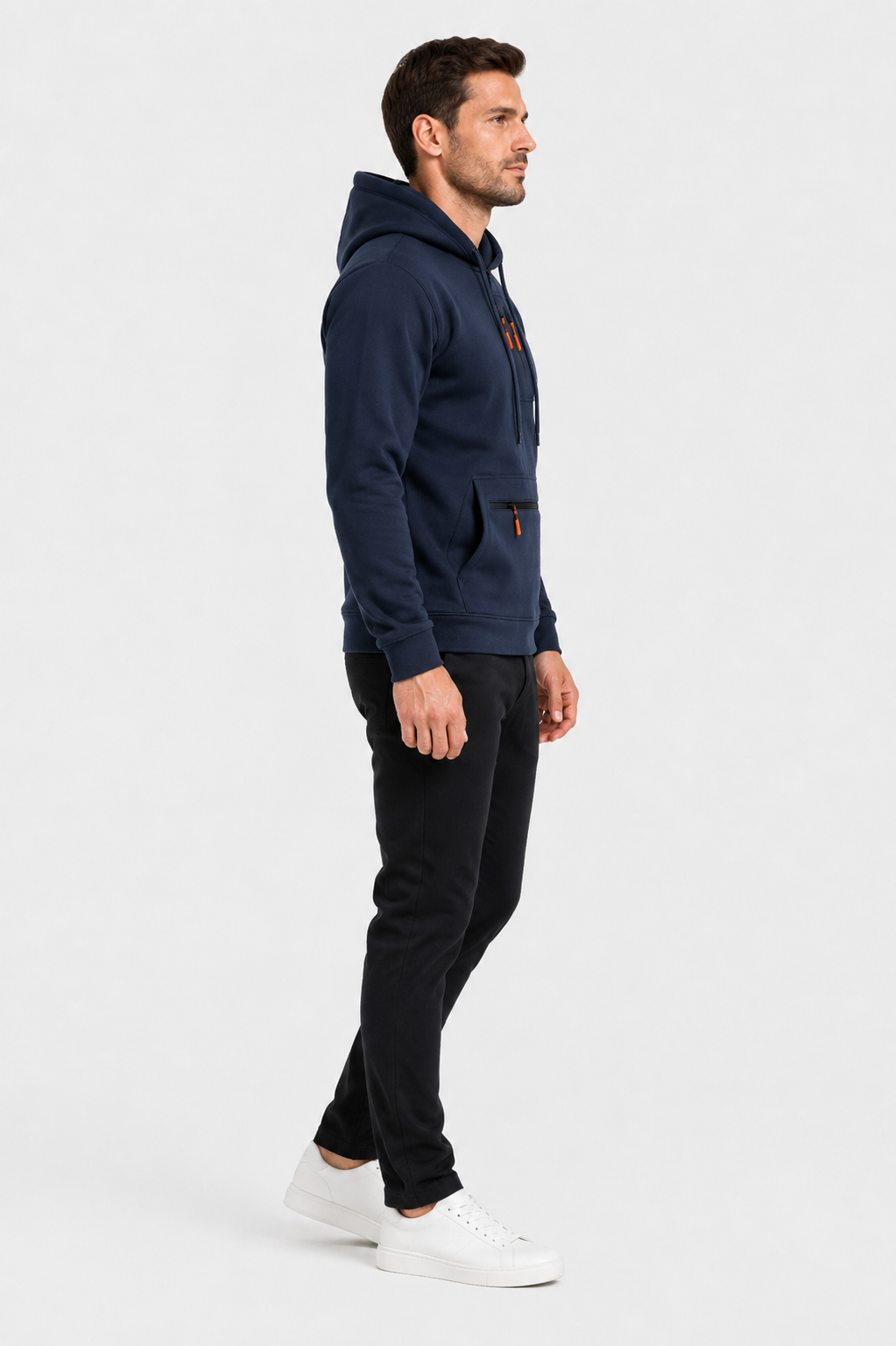 Eluneth | Sweat à Capuche Homme en Maille Jacquard avec Demi-Zip