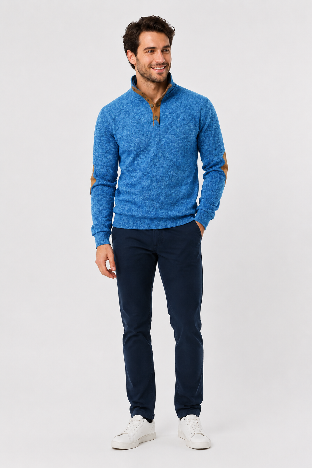 Eluneth | Sweatshirt Homme à Col Montant et Manches Longues