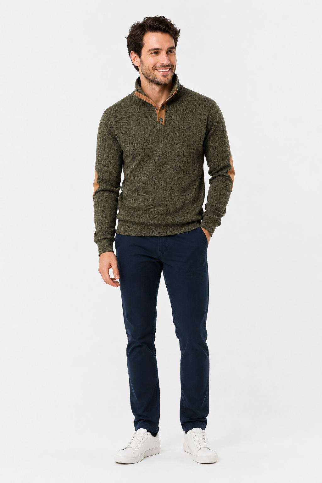 Eluneth | Sweatshirt Homme à Col Montant et Manches Longues