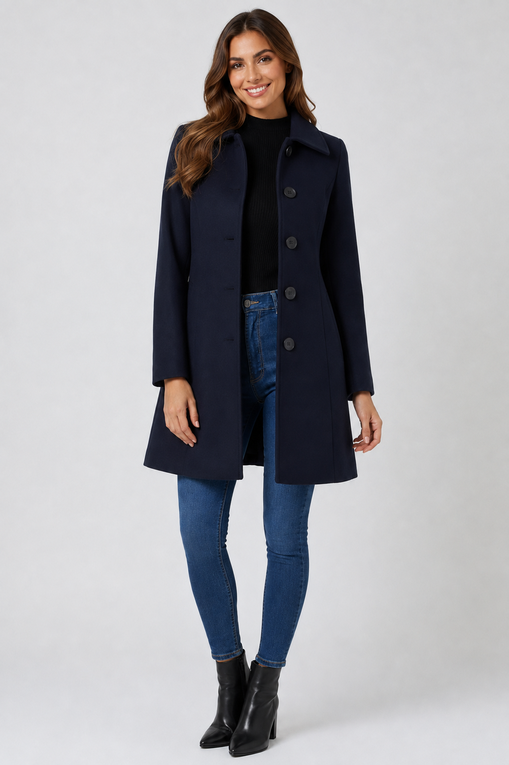 Eluneth | Trench d’Hiver Boutonné pour Femme