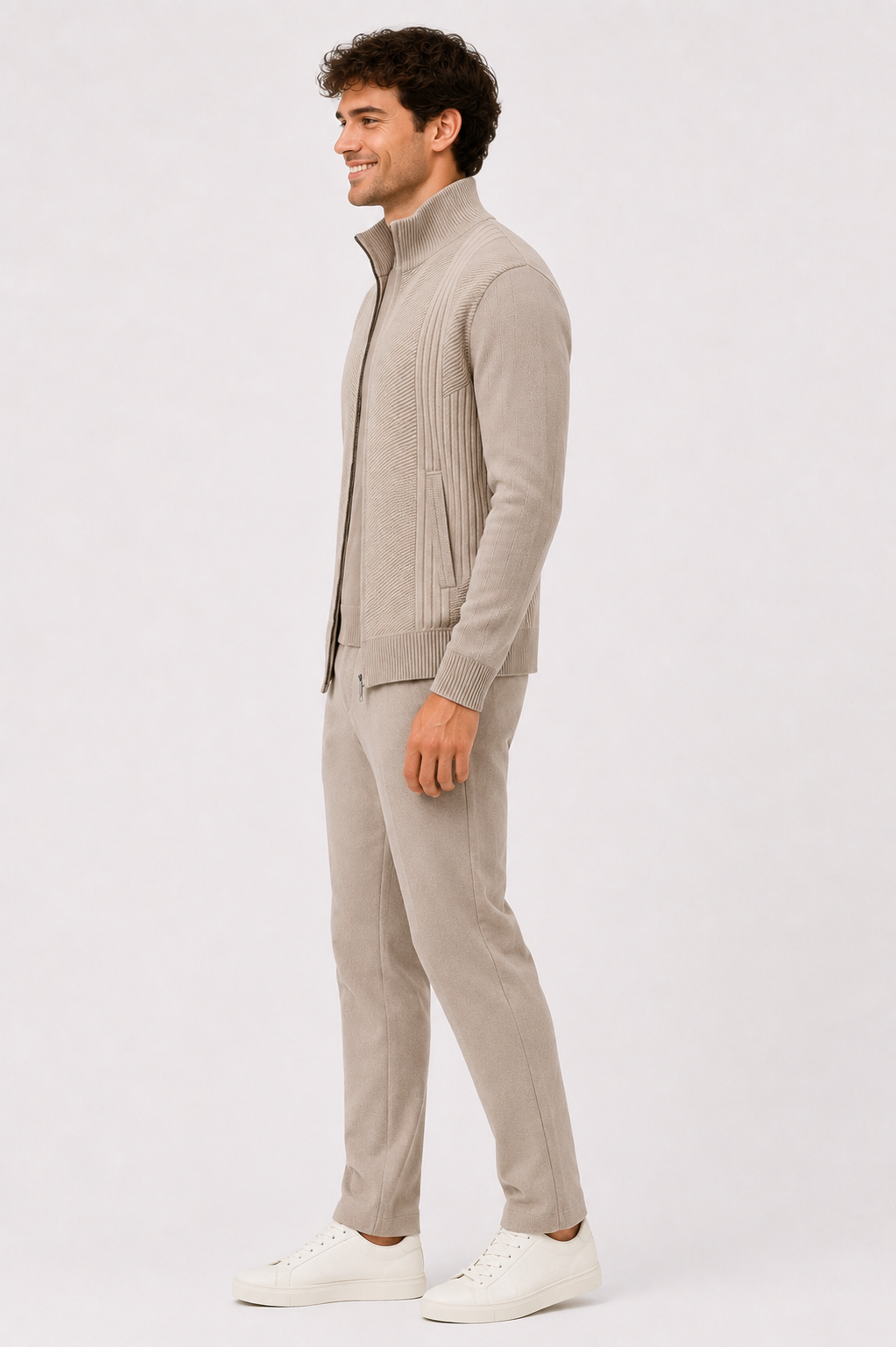 Eluneth | Veste Homme Zippée en Maille Épaisse