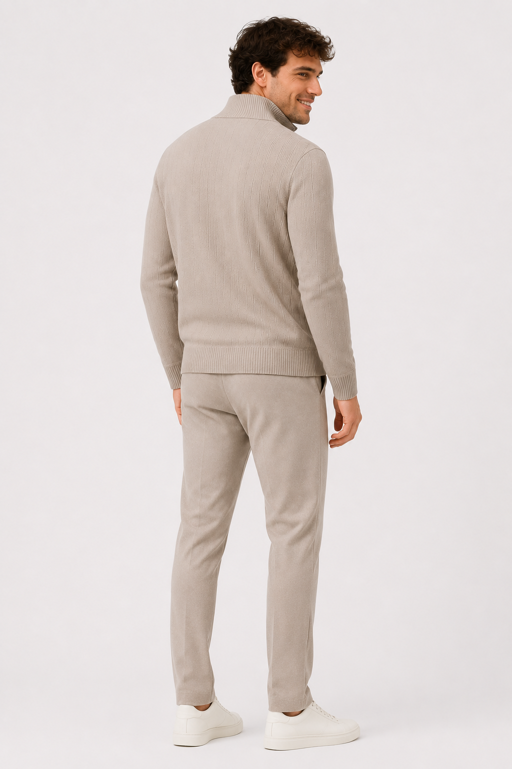 Eluneth | Veste Homme Zippée en Maille Épaisse