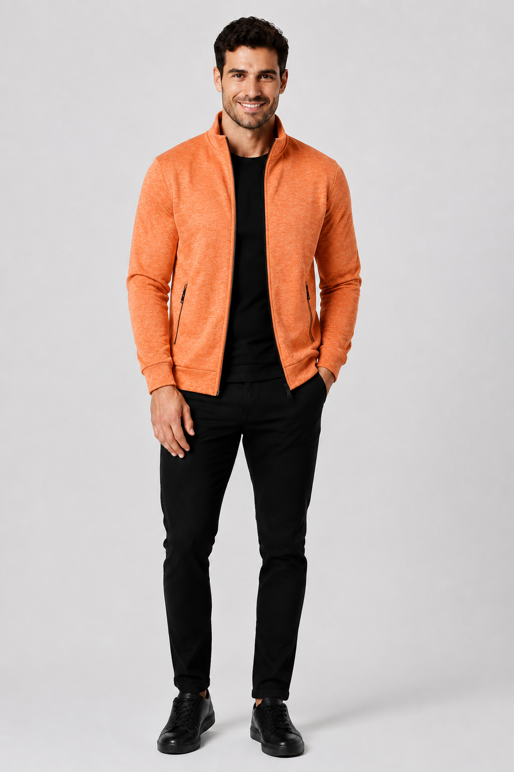 Eluneth | Veste Pull Zippée Homme à Maille Longue