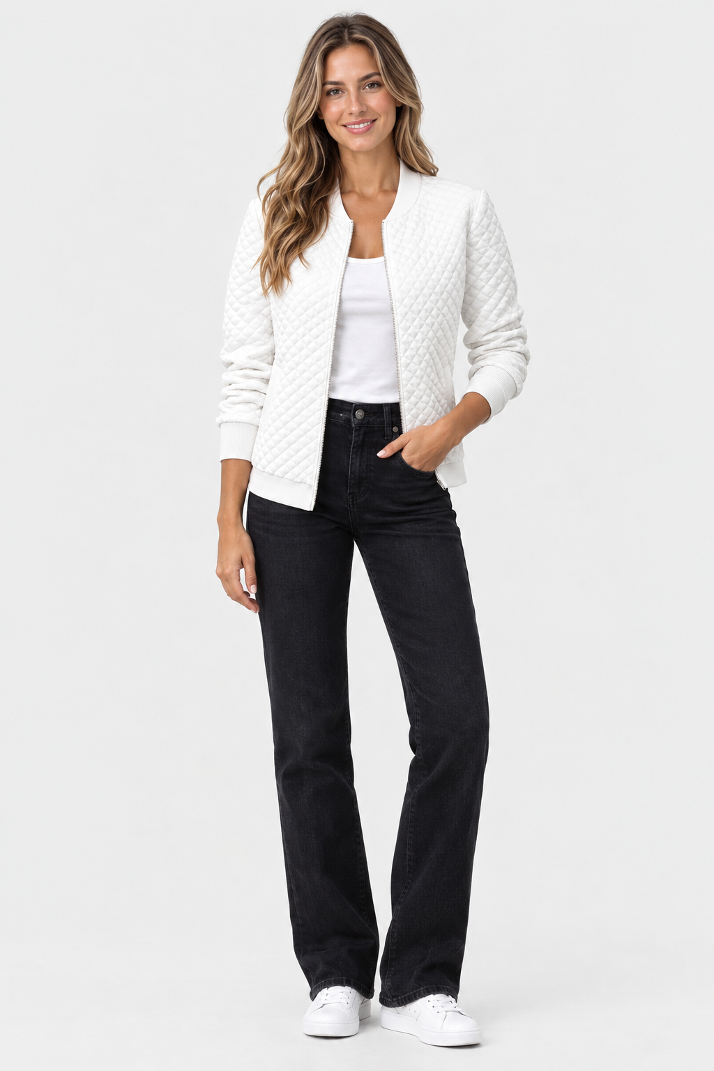 Eluneth | Veste texturée pour femme à col baseball