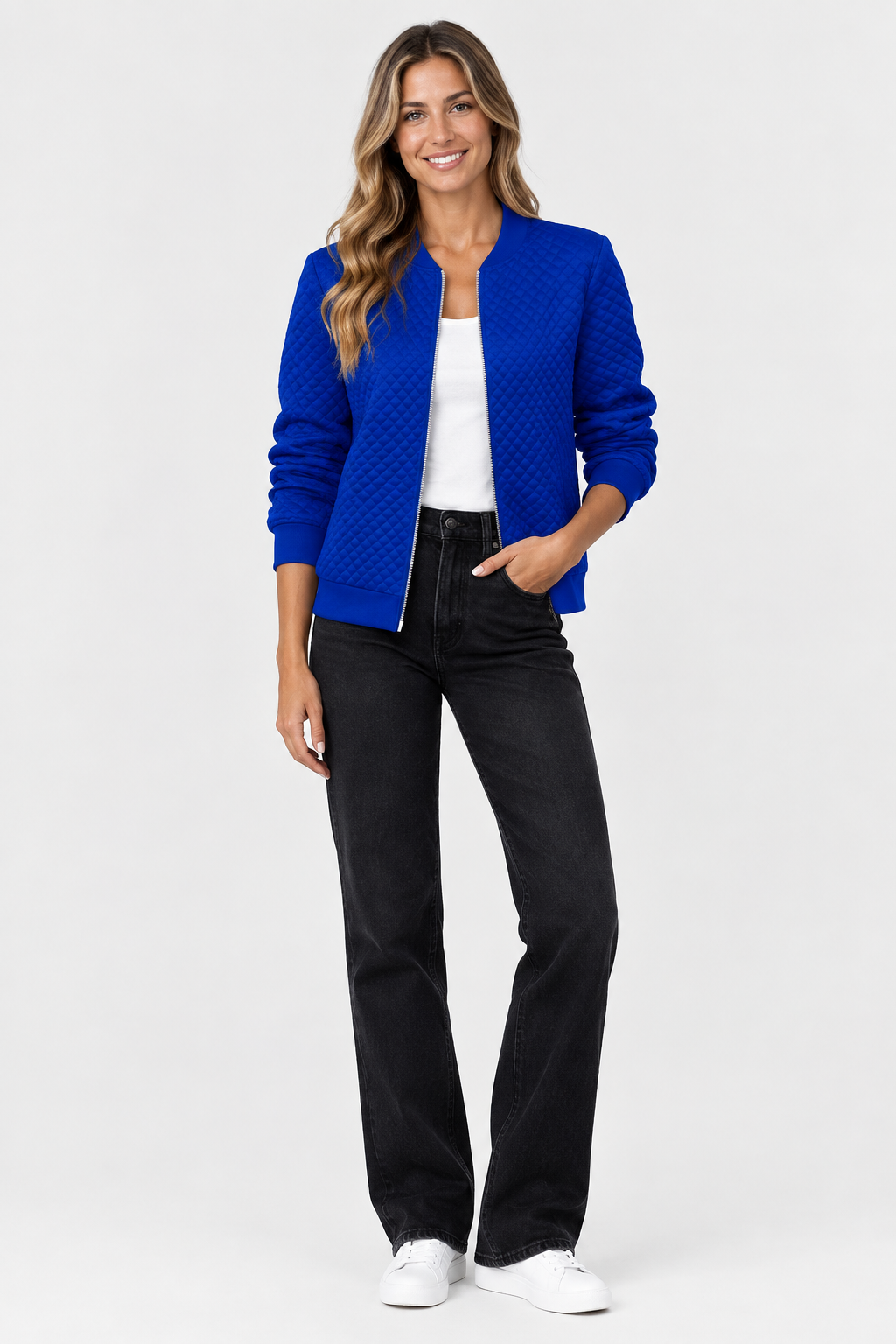 Eluneth | Veste texturée pour femme à col baseball