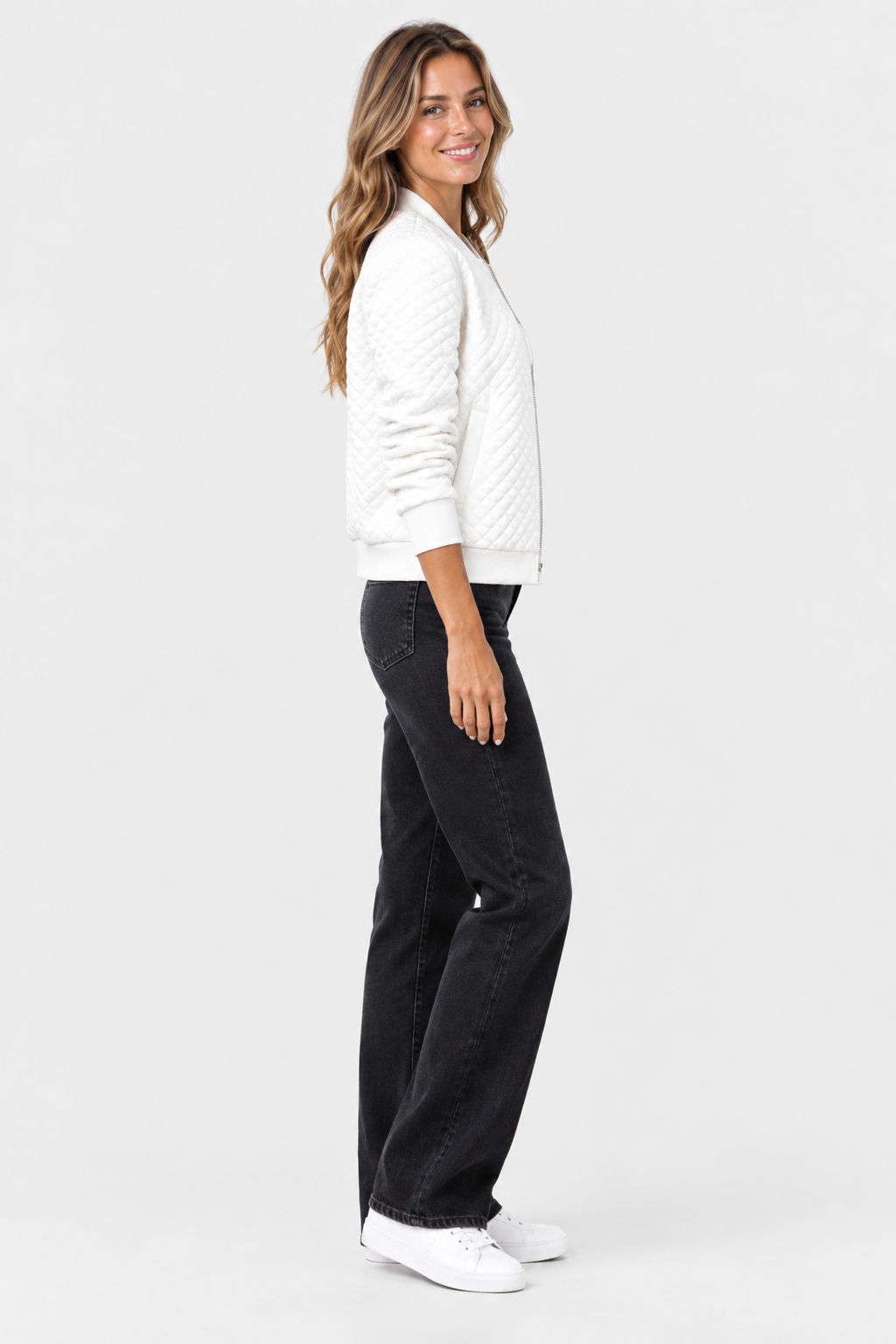 Eluneth | Veste texturée pour femme à col baseball