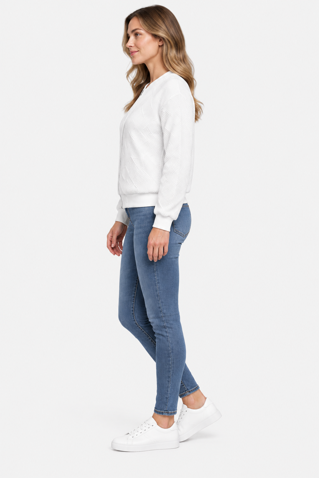 Eluneth | Veste texturée pour femme à col baseball
